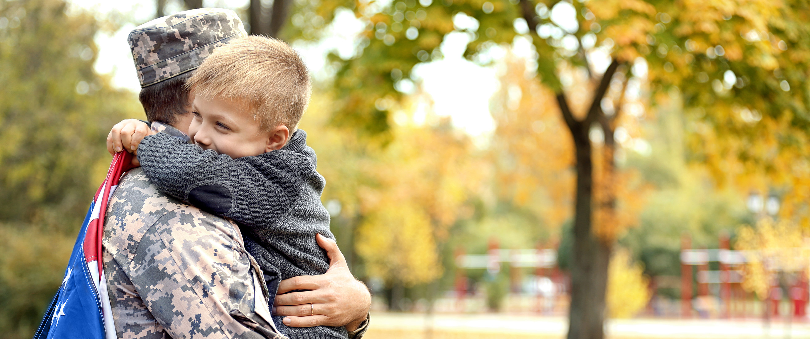 Soldier and child.